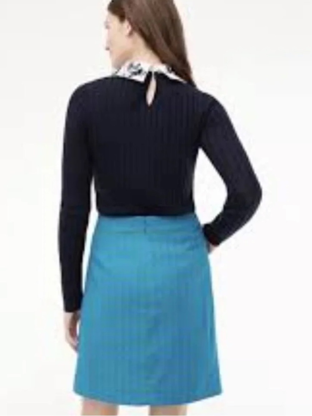 J. Crew Blue-Green Plaid A-Line Skirt - Picture 6 of 11
